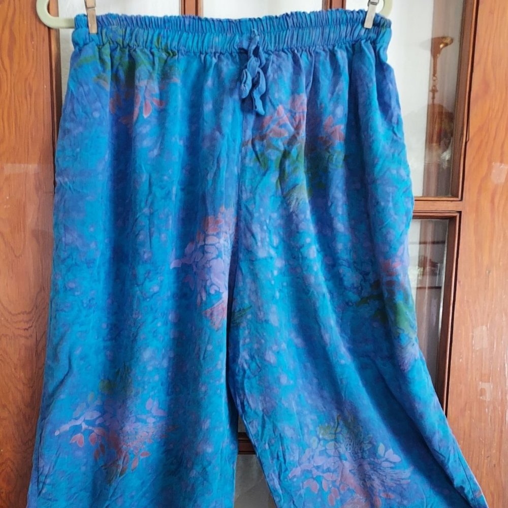 Global Village Indonesian Batik Wide Leg Pants, size L